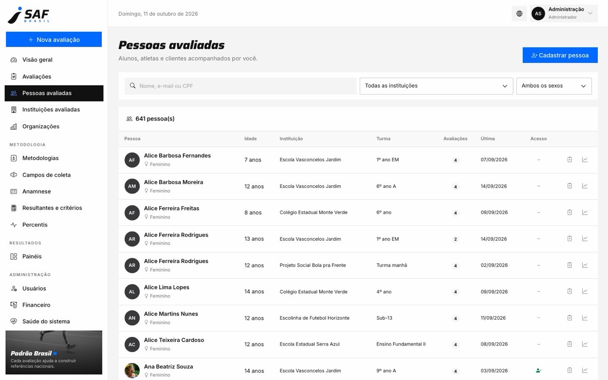 Cadastre instituições e pessoas